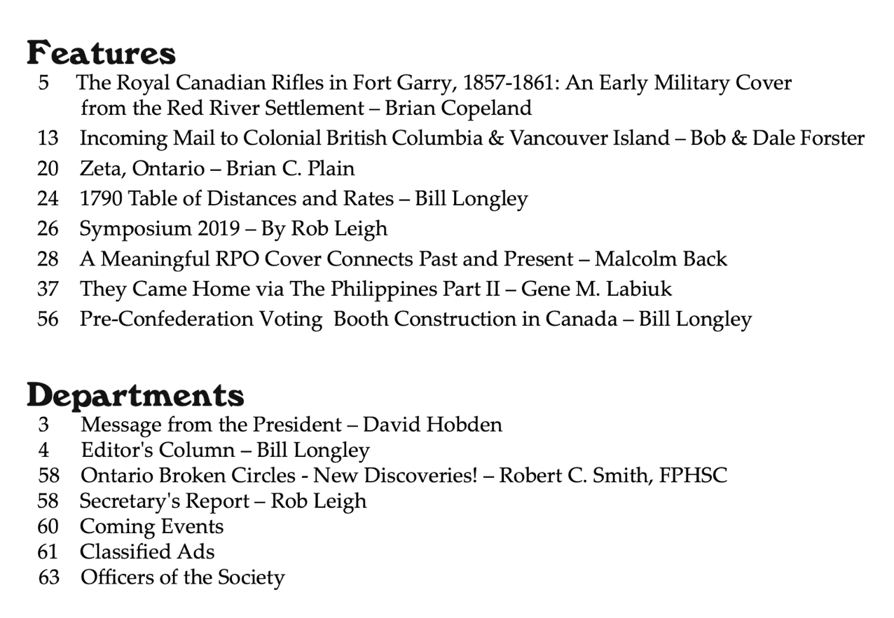 Postal History Society of Canada (PHSC)